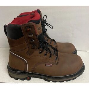Rocky Rams Horn Waterproof Composite Toe Brown Leather Work Boots Size 14W